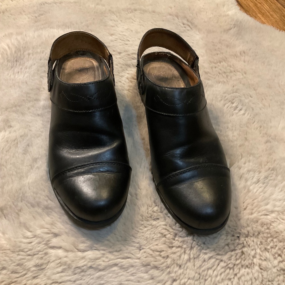 Ariat ATS Cap Toe Mule Size 6.5 Black Leather Slip‎ On Womens Comfort Slide Clog